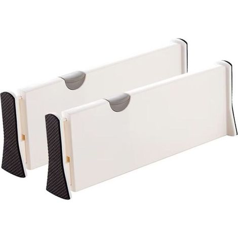 Schubladenteiler-Organizer, Verstellbare Schubladenteiler für die Aufbewahrung in der Küche, im Schlafzimmer, auf der Kommode, im Schrank, im Büro, 2er-Pack (1/4)