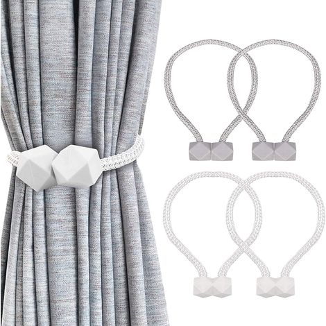 4er-Pack magnetische Vorhang-Raffhalter – magnetische Fensterhalter – dekorative Vorhang-Raffhalter für Zuhause, Büro, Hotel