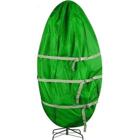 Sacca porta-albero verticale per albero di Natale artificiale, regolabile, antivento, antipioggia e antipolvere, con coulisse (verde, 76 x 152 cm) (1/5)