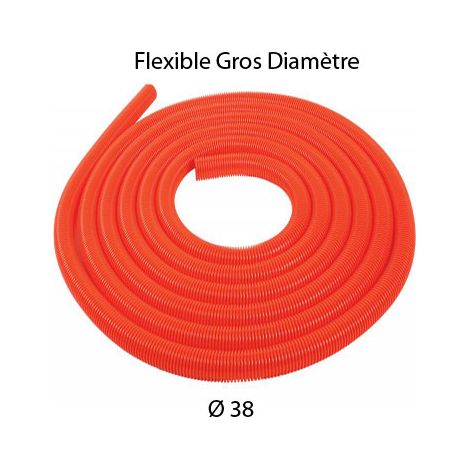 Flexible d’aspiration nu orange au Mètre – Ø 38 mm Intérieur