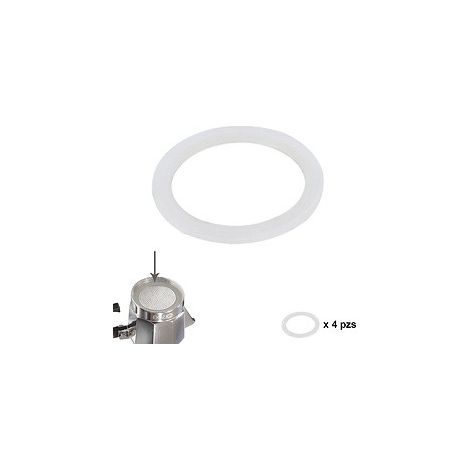 Silikonkautschukdichtung Aluminium Kaffeemaschine Klassisch/Induktion 12 Tassen (4 Einheiten)