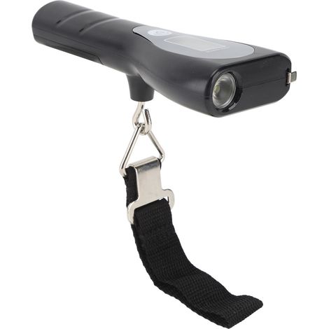 Balance à bagages numérique portable avec hameçon, lampe torche et ruban de 1 m, idéale pour la maison, les voyages et la pêche. (1/5)