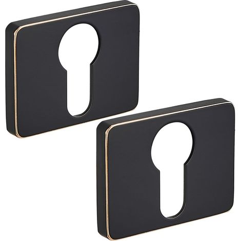 Rechteckige Platte für schwarze und goldene Rosette (1/2)