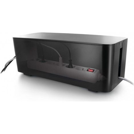 Boîte de rangement noire grand format pour câbles et multiprises – Résistante à la chaleur – Ouverture renforcée – Base antidérapante – Lifebox (1/5)
