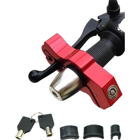 Motorrad Lenkerschloss Diebstahlschutz Rot CNC Aluminium Verstellbar (1/5)