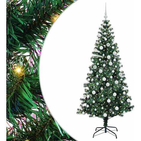 Sapin de Noël,Arbre de Noël artificiel pré-éclairé Vert 180 cm PVC et métal CFW28179 (1/5)