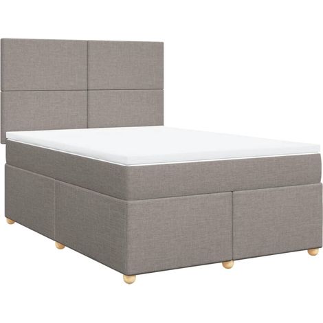 Maison Exclusive - Cama box spring con colchón tela gris taupe 14 (1/5)