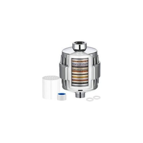 paquet de 20 filtres de douche universels de qualité supérieure + 1 cartouche filtrante - Purificateur d'eau dure - Élimine les métaux lourds et dépôts - Crezuo (1/4)