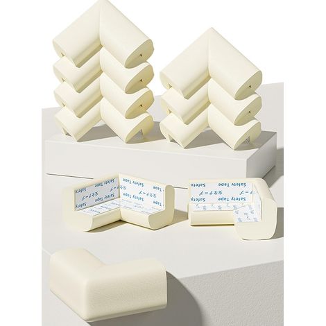Lot de 10 Protections d'angle en Mousse pour bébé, Protection Table Enfants, Convient Basse, Bureau, Meubles, cheminée, Coins Pointus (Beige) Beige - (1/5)