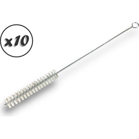 Goupillon NYLON multifonction Différents diamètres Garnissage 100 mm Manche Torsadé - Quantité x10 - Ø 17 mm - NYLON