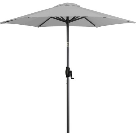 Derby Sonnenschirm/ Kurbelschirm "Basic Lift neo 180" mit Höhenverstellung, 180 cm, hellgrau, Bezug aus 100% Polyester, Gestell aus Aluminium, 4,7 kg Sonnenschirm / Kurbelschirm "Basic Lift neo 180" m (1/5)