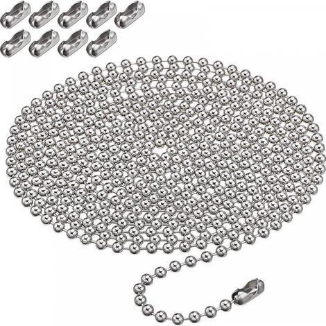 Chaîne en acier inoxydable de 3 m - Accessoire décoratif pour meubles et rideaux (1/5)