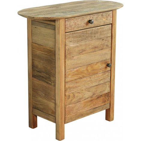 Mesita de noche de madera con puerta y cajón Farran