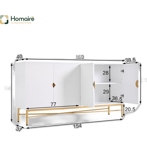 Flur- Garderobenschrank weiß aus MDF 160 x 40 x 82 cm HOMAIRE (1/5)