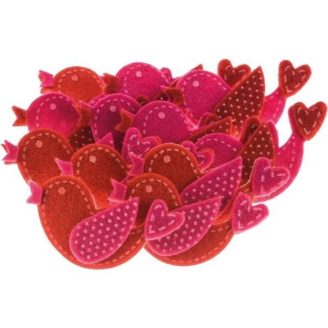 Adesivi in schiuma a forma di cuore e uccellino, 12 pezzi