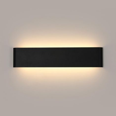 Applique murale d'intérieur 2 pièces, lampes murales de 30 cm, éclairage mural pour salon, chambre, séjour, blanc chaud 3000k noir [Classe énergétique E] (1/5)