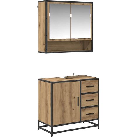 Maison Exclusive - Badezimmermöbel-Set mit Regal 2 pcs Artisan-Ei