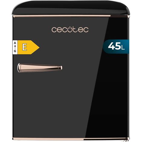 Cecotec – Réfrigérateur rétro Bolero CoolMarket TT Origin 45L – Classe énergétique E – Dimensions 44,7 x 53,4 x 55 cm – Tiroir à glaçons inclus
