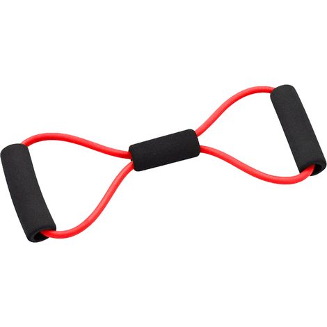 Étirements et renforcement pour le yoga, la musculation et le fitness avec élastique rouge (1/5)