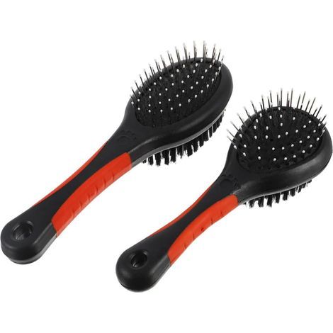 2 pièces Peigne de Toilettage pour Animaux Inoxydable Brosse Auto-nettoyante et Démêlante Massage Doux pour Chats et Chiens Adapté à Tous Types de Poils et Couleur Aléatoire (1/5)