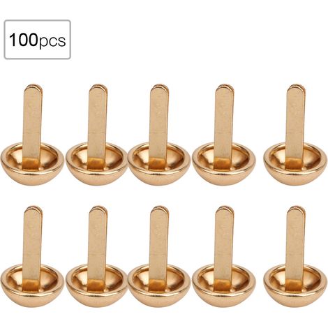 100 Rivets Décoratifs en Forme de Champignon pour Sacs, Chaussures, Chapeaux, Vêtements - Accessoires DIY 10mm Doré (Lot de 100) (1/5)