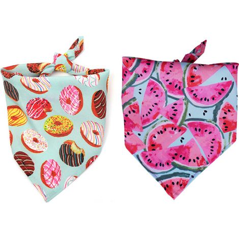 Bandana Pour Chien - Bandana Carré Lavable En Polyester - Pour Chiens Petite Moyenne Et Grande Taille - 2 Pièces