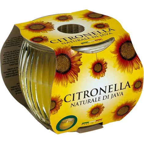 bicchiere in vetro "maiorca" con candela alla citronella, 7,5x7,5x7,5 cm