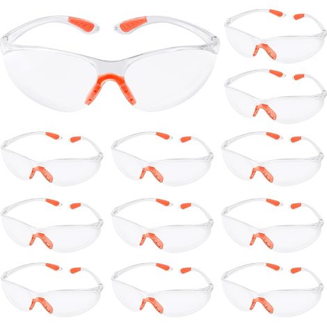 Lunettes de Sécurité, Lunette de Protection Travail, Lunettes de Protection Anti-Glisse avec Verres Transparents & Pont-de-Nez Caoutchouc, Lunette Transparente PC (1/5)