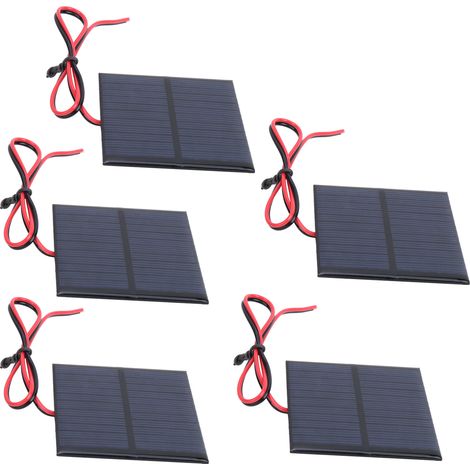 Panneau solaire 5,5 V CC 0,6 W avec résine époxy + câble rouge et noir de 30 cm (1/5)