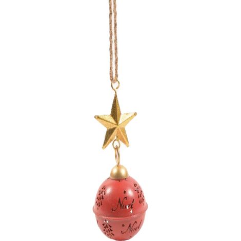 Pendente campana con stella per albero di Natale Ø 8 x h 18 cm (1/2)