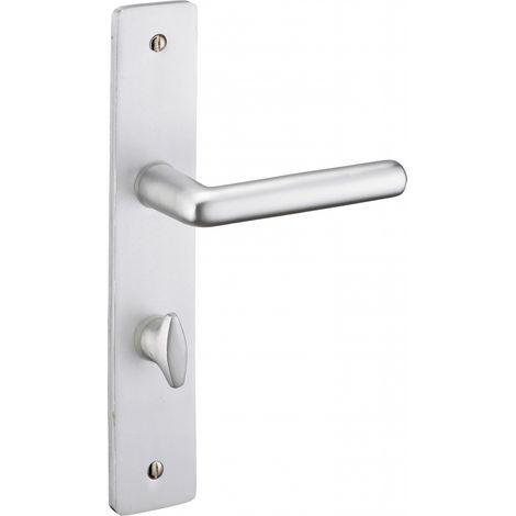 Thirard – Poignée de porte Crecy à condamnation – Aluminium fondu anodisé argent – Entr'axe 195 mm – Épaisseur de porte 45 mm maximum