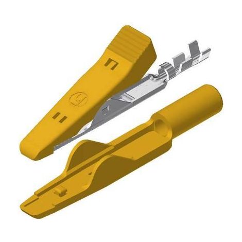 Sks-Hirschmann Pinza cocodrilo miniatura amarilla 41,5 mm