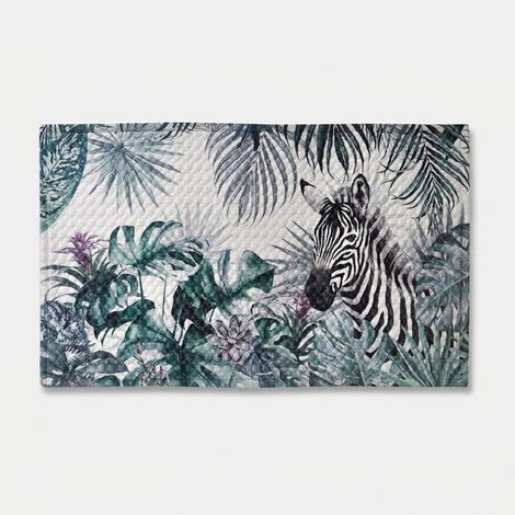 Tapis de bain antidérapant en velours matelassé Savana - Vert foncé (1/2)