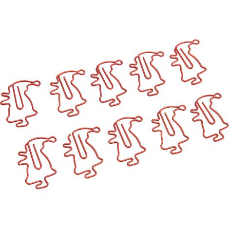 Lot de 100 trombones Père Noël antidérapants, mignons et légers, pour scrapbooking et création de cartes (rouge). (1/5)