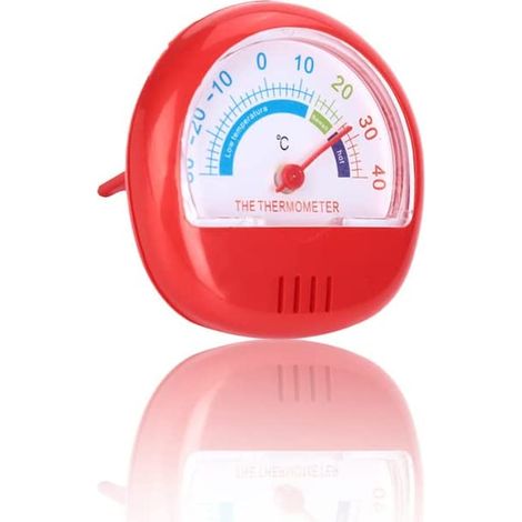 Mini-Kühlschrank-Gefrierschrank-Thermometer, großes mechanisches Zifferblatt-Thermometer (rot) (1/5)