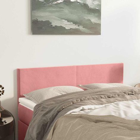vidaXL Têtes de lit Rose 144 x 5 x 78/88 cm Velours (1/5)