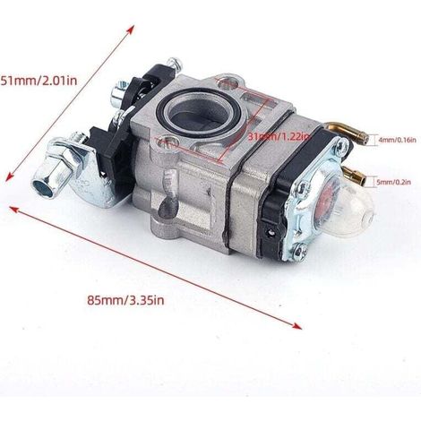 52cc 49cc 43cc Brushcutter Carburetor Kit with Gasket, Hose, Spark Plug, and Fuel Filter (1/4)