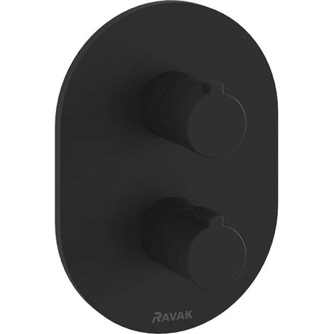 Ravak Chrome - Unterputz-Thermostatarmatur, für 2 Verbraucher, mit Körper, schwarz X070432