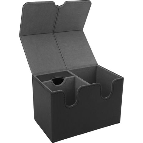 Boîte de rangement magnétique en cuir PU pour 160 cartes (cartes à collectionner, cartes de tarot, etc.) - Noir (1/5)