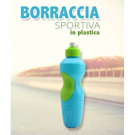 TRADE SHOP - Borraccia Sportiva 650 Ml In Plastica Leggera Con Tappo Push Ideale Palestra E Outdoor -