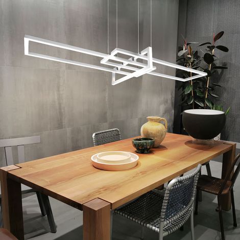 Lampada a sospensione a LED tavolo da pranzo lampada a sospensione dimmerabile soggiorno moderna plafoniera a LED sala da pranzo, con interruttore dimmer in bianco, 1x 34W LED 4400lm 4000K
