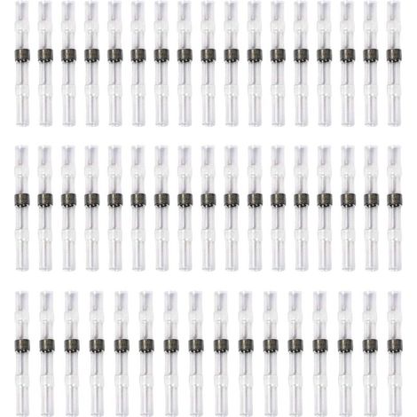50 Pièces Cosses Électriques à Souder avec Gaine Thermorétractable en Cuivre pour Câbles, Blanc (1/4)