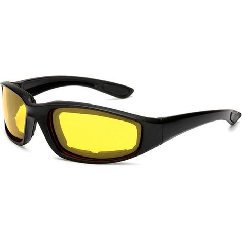 Motorradbrille – Winddichte Fahrbrille – Outdoor-Aktivitäten – UV400-Polycarbonatgläser – Verstellbare Größe – Grau-Gelb-Weiß