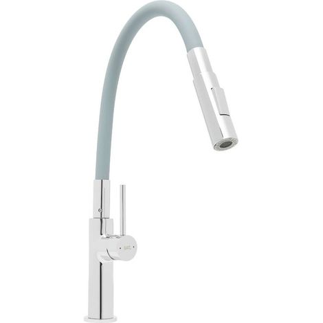 Mitigeur d'évier SAT avec bras en silicone gris/chrome SATBSD290S2F