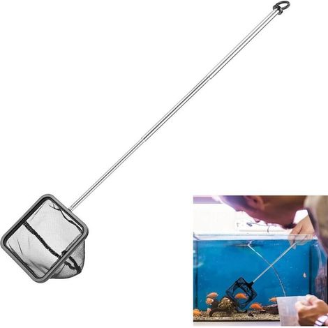 Aquarium Net,Épuisette Télescopique,Mini Réglable Poissons Télescopiques Net,Épuisette de Pêche avec Poignée Extensible,Epuisette de Pêche Pliable pour Fish Tank Aquarium