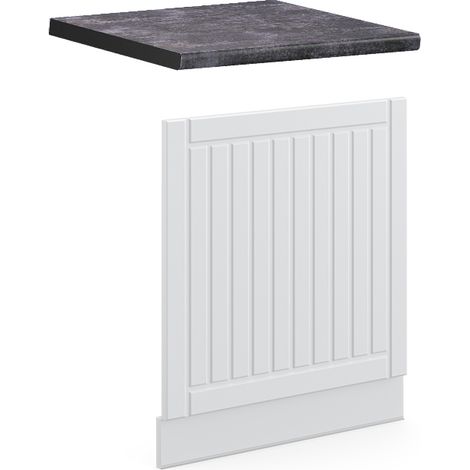 Frontblende Fame-Line, Weiß Landhaus, 60 cm , AP Anthrazit, Vicco