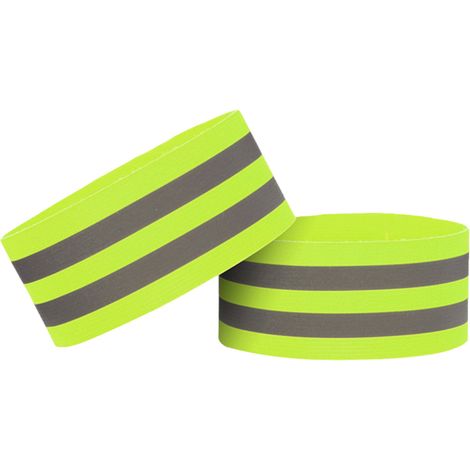Bracelet Réfléchissant - 35 x 5 cm - Bande Réfléchissante Haute Visibilité pour Course à Pied Vélo Extérieur - 2 Pièces (1/5)