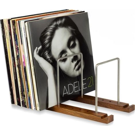 Meuble à disques – Présentoir à disques – Support de présentation – Porte-disques – Étagère à CD – Bois – Marron (1/5)