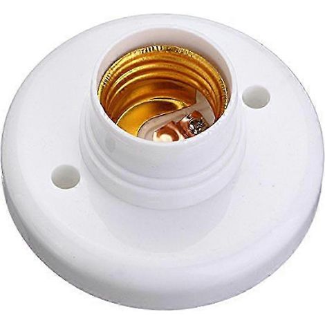 Douille à vis E27 ronde en plastique blanc (1/5)