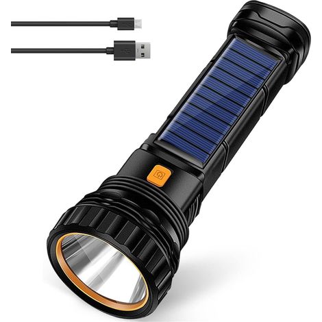 Torcia solare a LED Torce ricaricabili USB Luce solare multifunzionale per esterni Torcia da campeggio a LED per emergenze, campeggio, escursionismo, pesca, lavoro (1/5)